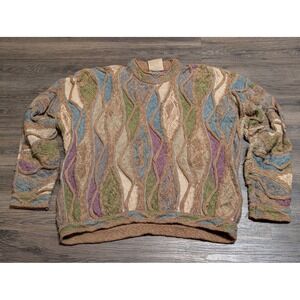 Coogi Classic Vintage Mens Sweater M Multi Color Textured‎ Knit Australia READ